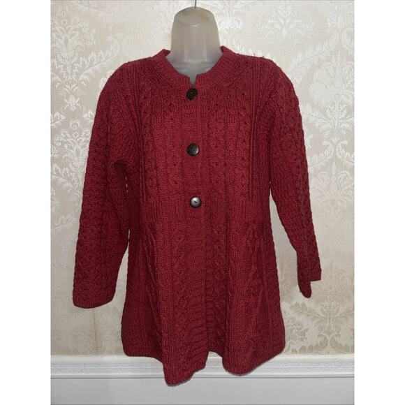 Shannon Woolen Mills 100% Merino Wool Button Long Sleeve Cardigan Size L - Picture 1 of 8
